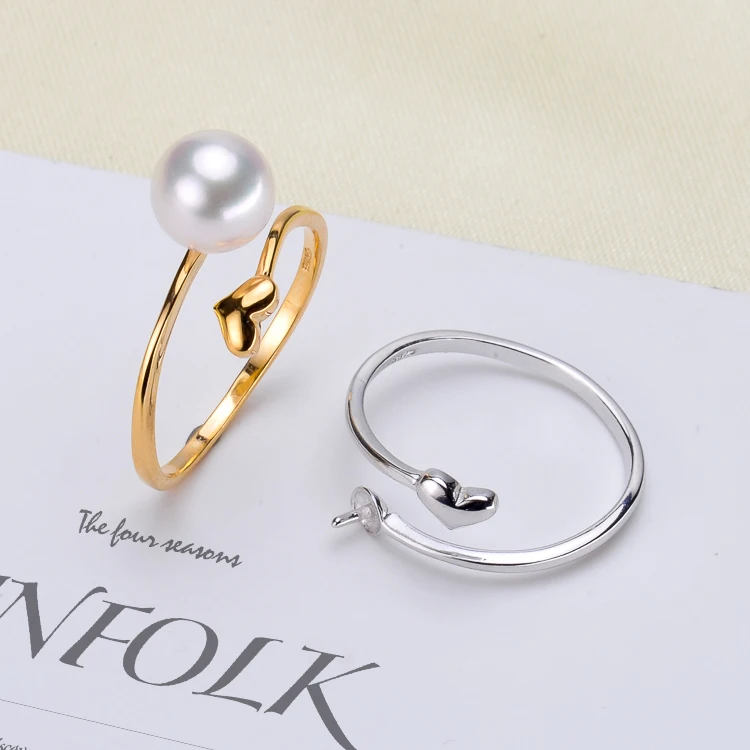 

Wholesale Silver Plated Pearl Ring Accessories Types Creative Ring for Women DIY Pearl jewelry Gifts 2019J021