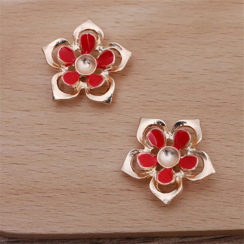 

SIXTY TOWFISH 10 Pieces Colourful Jewelry Accessories Alloy Material Size 25 mm Five Petals Torus