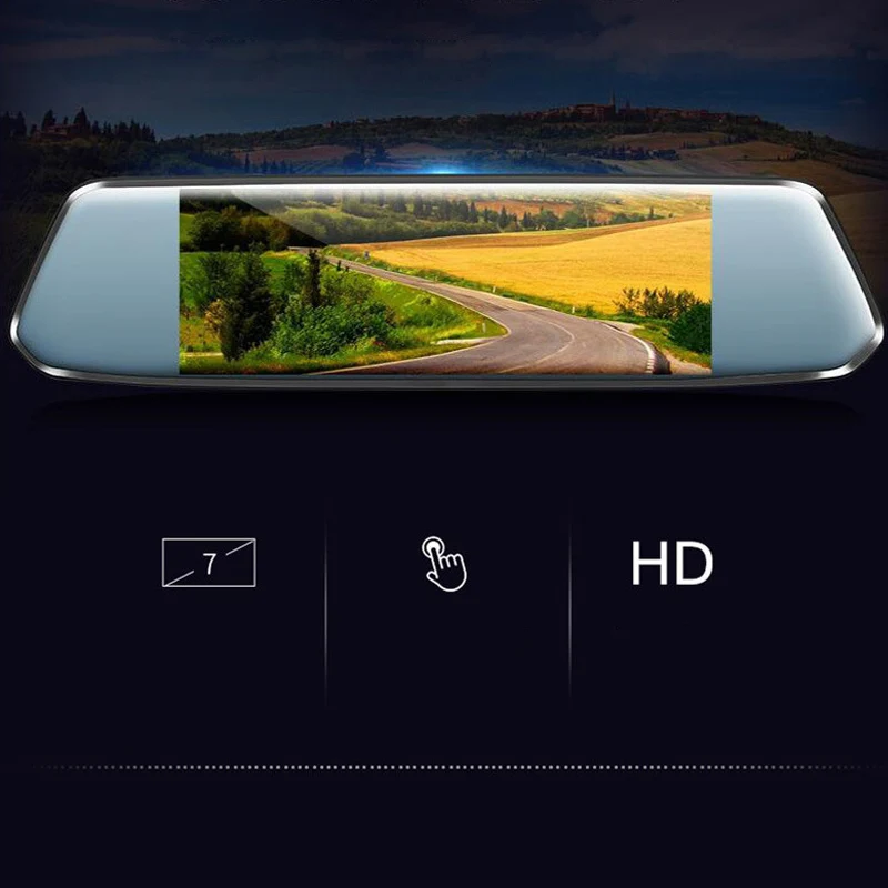 Видеорегистратор AIXZ автомобильный с камерой ночного видения сенсорным IPS
