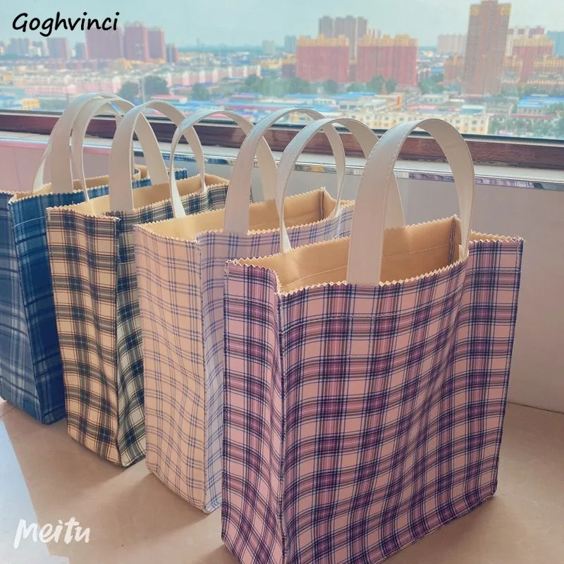 

Сумки для покупок женские большие сумочки из искусственной кожи в клетку простая Большая вместительная сумка в Корейском стиле Женская Пов...