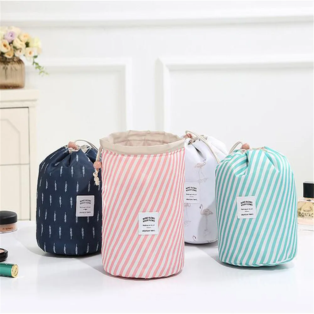 1 шт. женские косметички на шнурке портативные круглые органайзер для макияжа