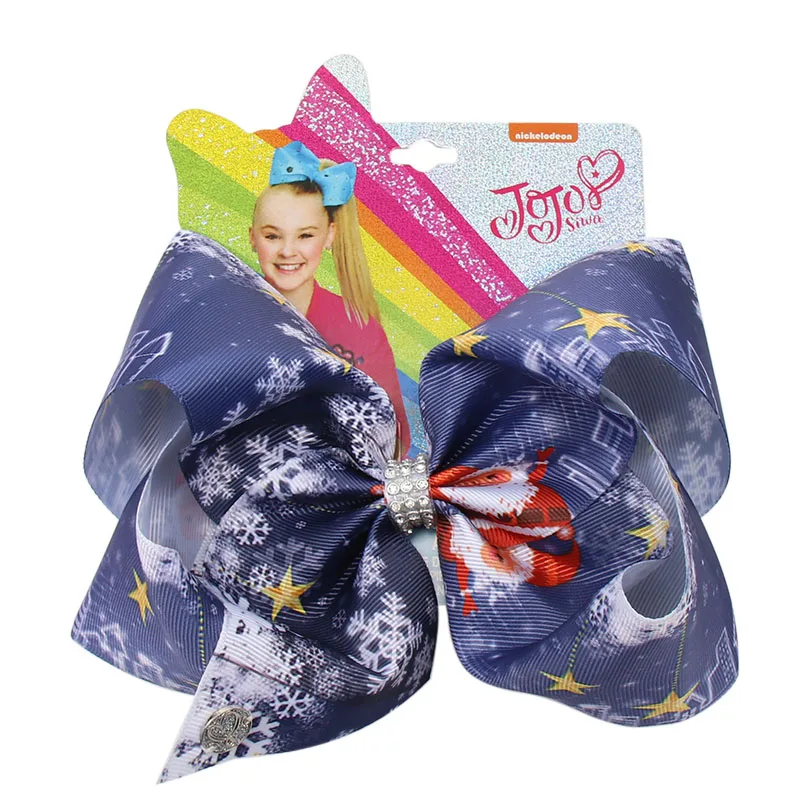 39 " Jojo луки для девочек/Jojo Siwa большой единорог рождественские банты для волос для девочек с зажимами бант ручной работы аксессуары для волос - Цвет: 39