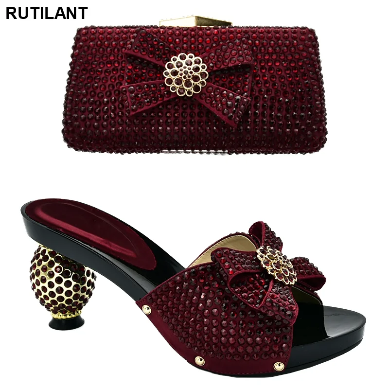 Новейший дизайн Итальянская обувь с подходящими сумками Женская Классическая