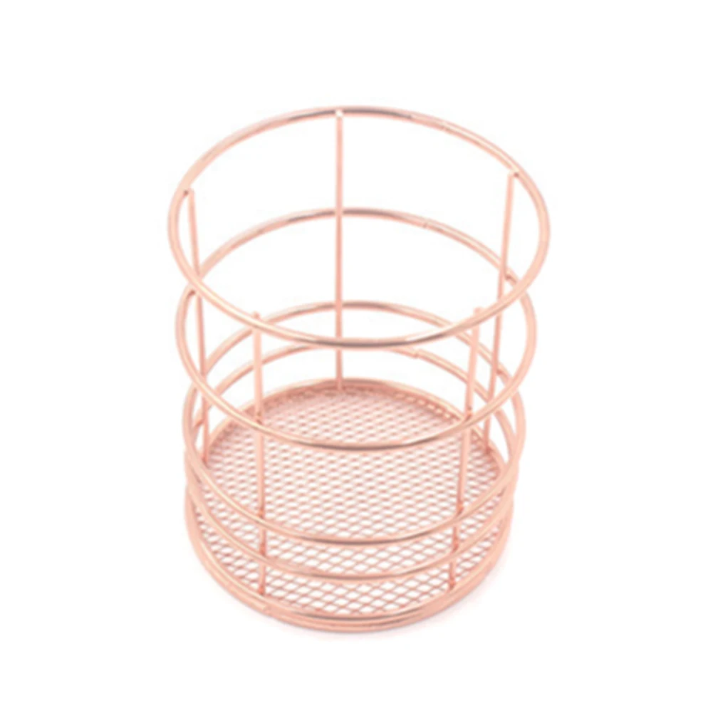Wire Iron Storage Basket Rose Gold Durable Home Office Desk Shelf Desktop For Kichen Cabinets Bedroom Bathroom DIN889 | Дом и сад