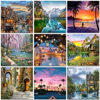 ruopoty diy paint by numbers for adults children handpainted oil painting landscape picture paint home decoration custom gift