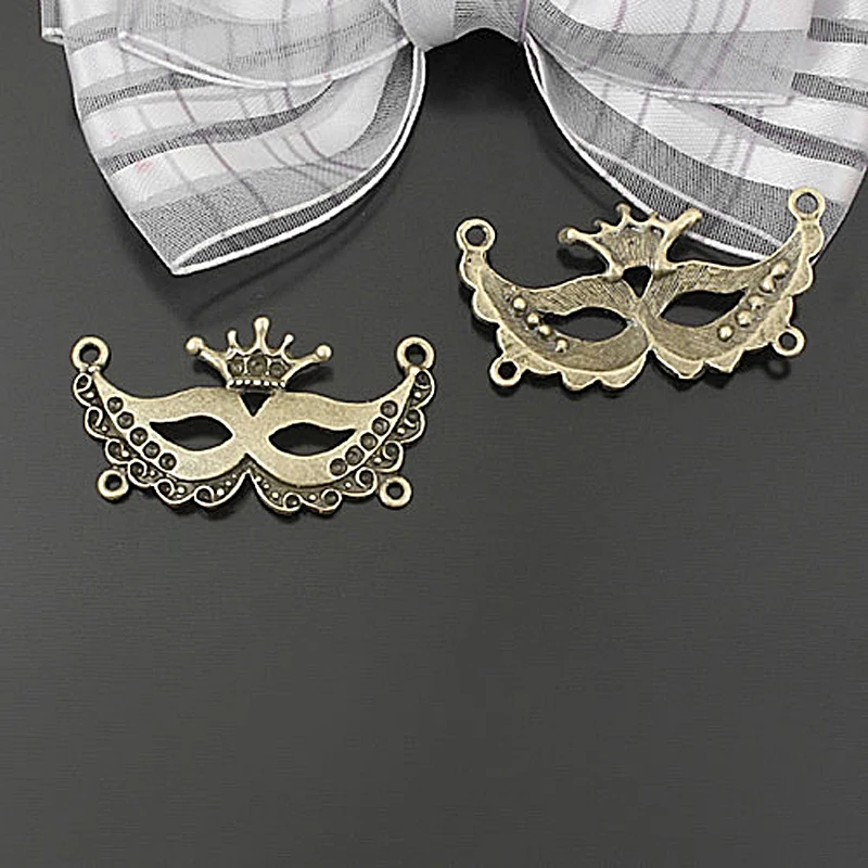 (E515) 20 штук 39x20 мм античный бронзового цвета из цинкового сплава лицо подвески для масок Diy ювелирных изделий Аксессуары оптом