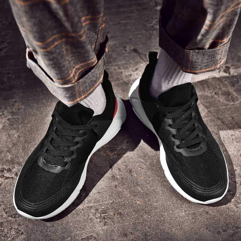 

Zapatos Casuales Men's Sports Shoes Sneakers 2020 Solid White Fashion Knitting Casual Men Sport For