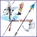 Game Genshin Impact Shenhe оружия Shenhe Искусственные белые длинные косички головные уборы термостойкие синтетические аксессуары для волос