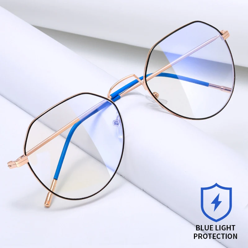

Очки, анти-синий светильник, оправа для очков, ультра-светильник, металлические круглые оптические очки, мужские и женские компьютерные очк...