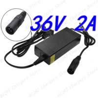 36v 2a lead acid battery charger electric scooter e bike wheelchair charger lead acid battery 3 pin xlr connector