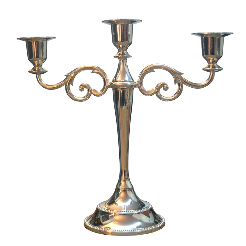 

European Style Dining Room Table Modern Decoration Ornament Wedding Three Head Candle Holder Porta Velas Desktop Decor BS50ZT
