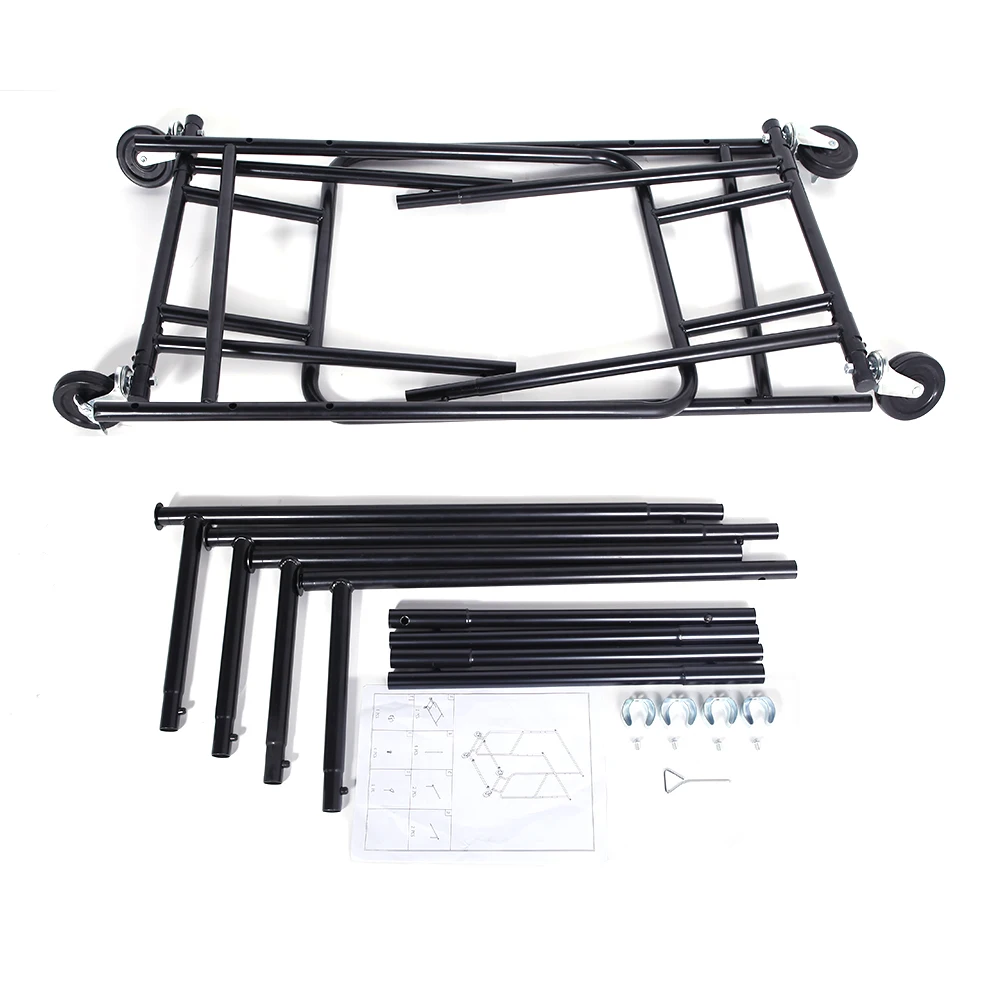 

US WarehouseHeavy Duty Steel Double-bar Garment Rack Hanger Black and Chrome Plated Clotheshorse