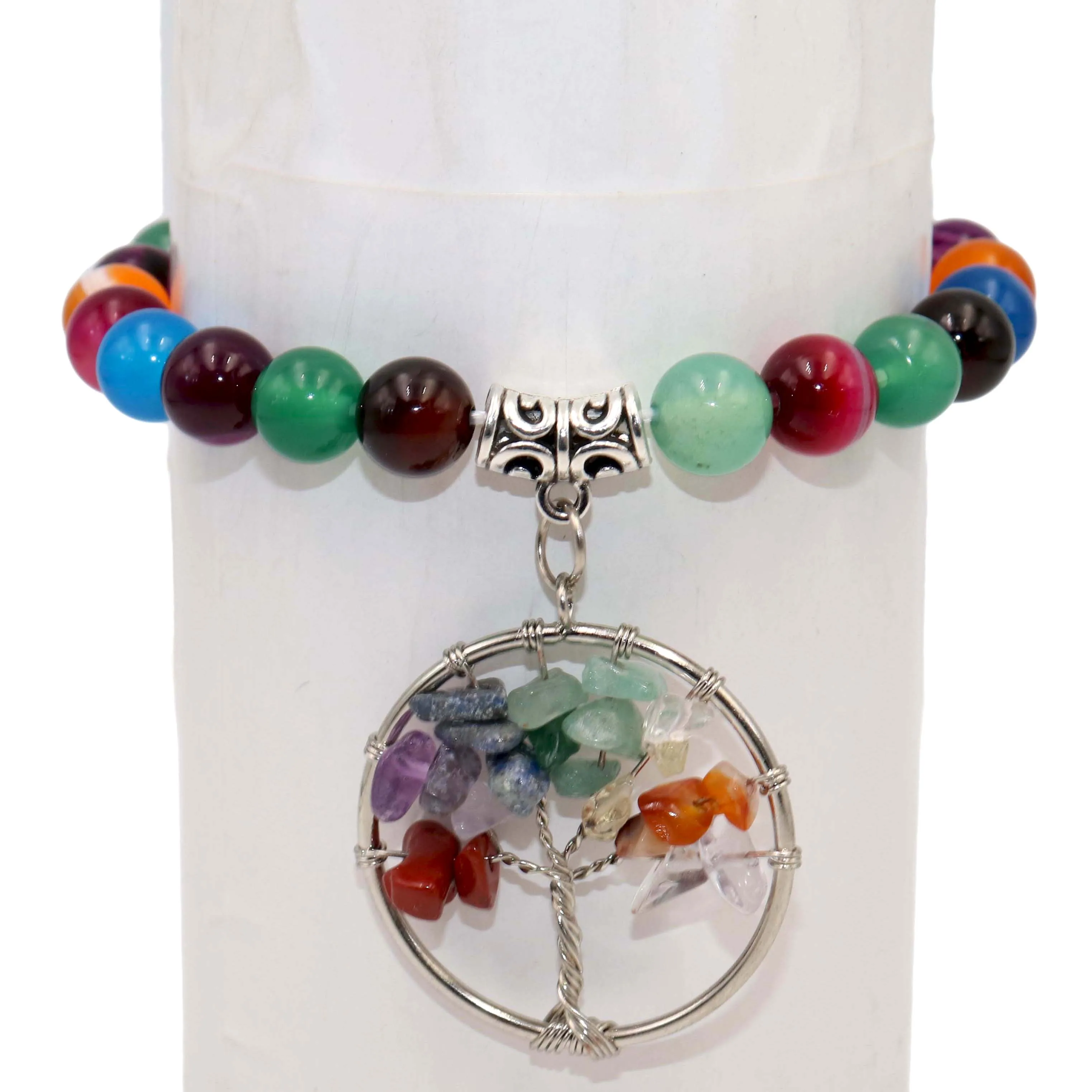 

Natural Stone Tree of life Bracelet Men Women Lapis Lazuli Amethysts Agates Tiger Eye Cat Eye Stone Beads Yoga Bracelet Jewelry