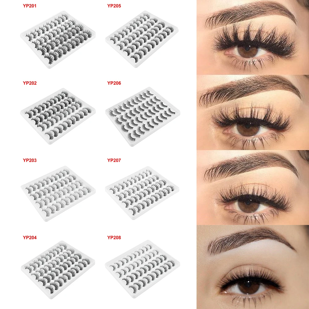 20 пар 3D Мягкие норковые накладные ресницы ручная работа пушистые длинные