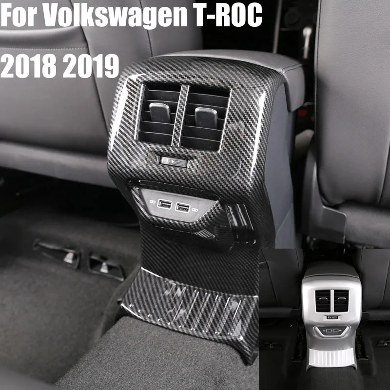 

Car rear central anti-kick air conditioner air outlet panel For Volkswagen T-ROC 2018 2019 Car styling accessories
