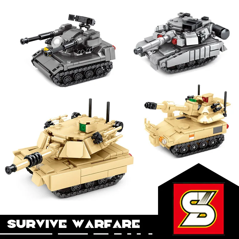 

SY Block Military Brick Tank Building Blocks Model WW2 Soldier Russia Soviet SU-76M Army Survive Warfare Battle Boys Toys Gifts