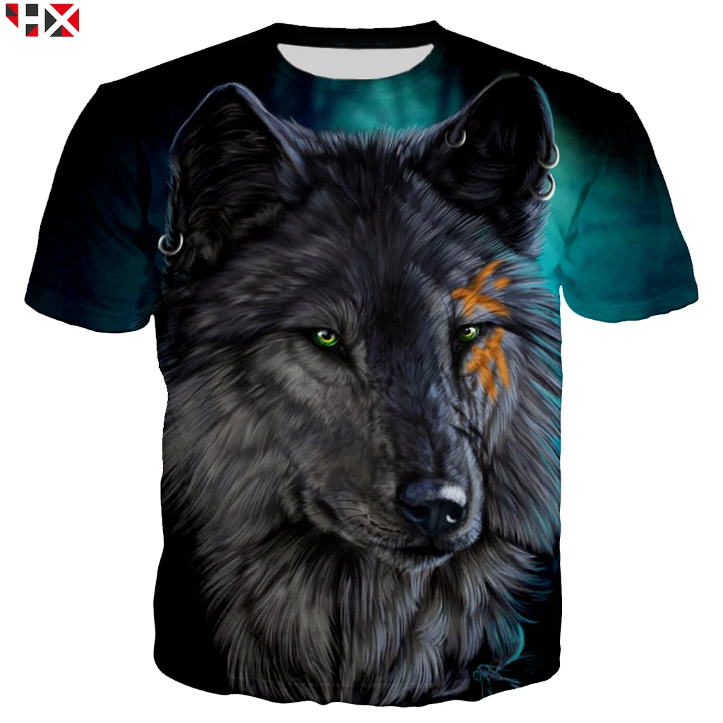 

Футболка CLOOCL с объемным рисунком волка для мужчин и женщин, модная дизайнерская рубашка с изображением животного, летняя повседневная Уличная одежда в стиле Харадзюку
