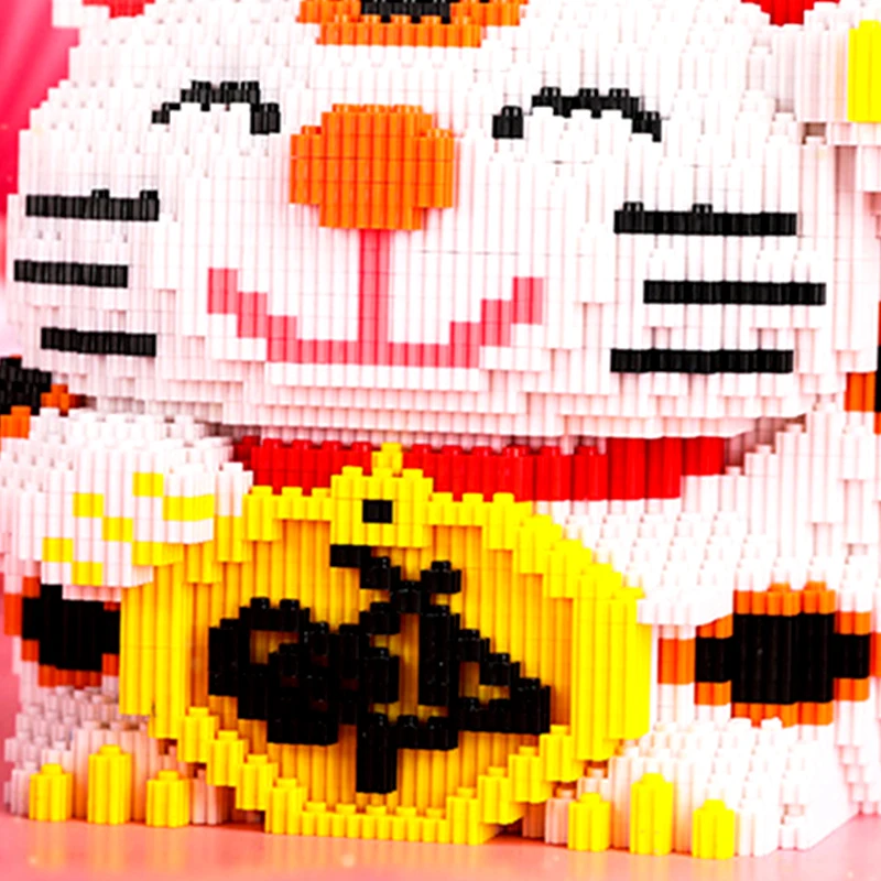 

Diamond Building Blocks Plutus Lucky Cat Japan Home Furnishings Educational Gifts Action Plastic Assembly Bricks Model Kids Toys