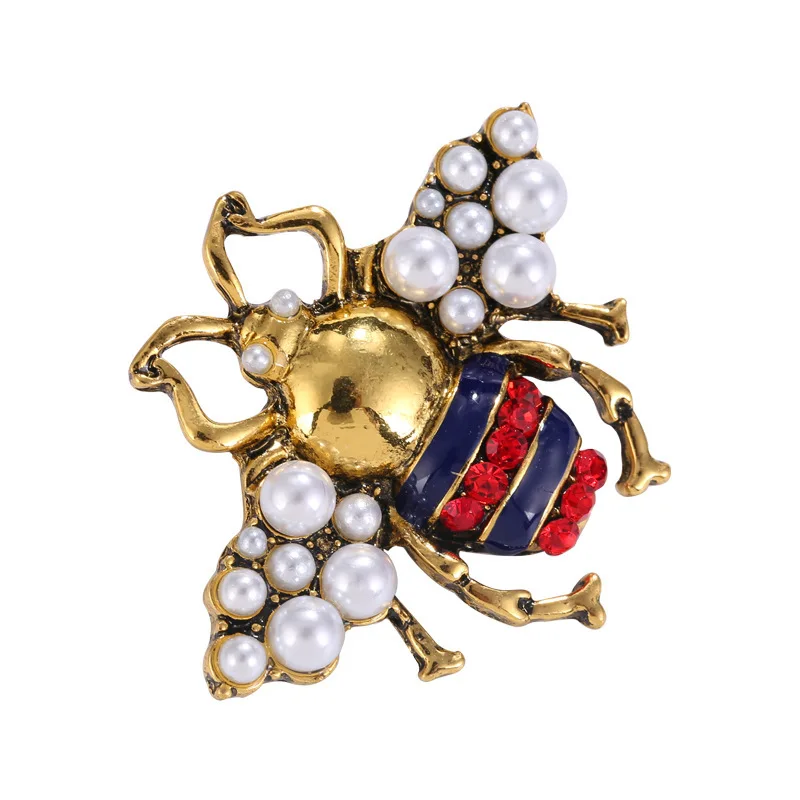 Новинка 42 стиля брошь в виде пчелы жемчужная Хрустальная es для женщин Женская