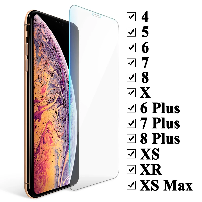 Защитное стекло для iPhone X защитная пленка 8 Plus защита экрана Aiphone 5 6 7 XR XS Max