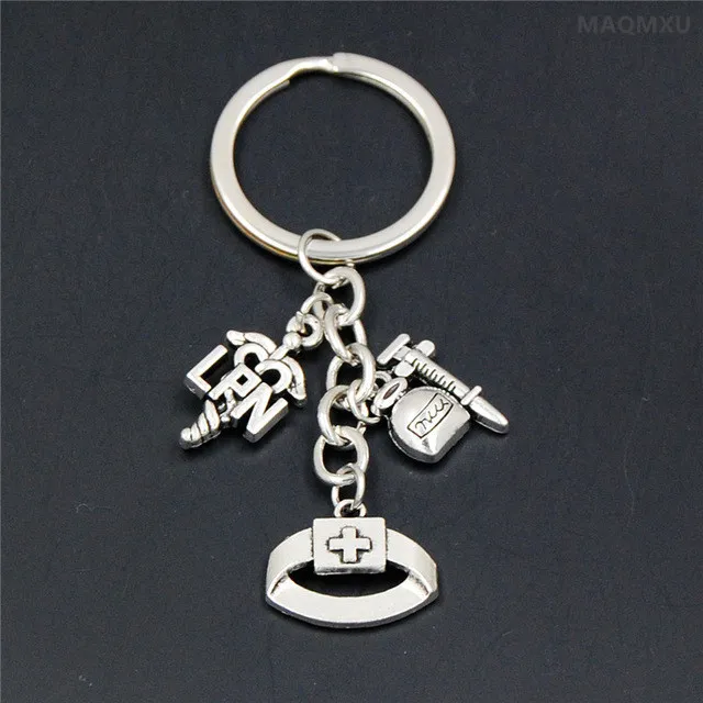

Syringe Stethoscope Keychains Doctor Nurse Physicians Medical Graduation Men Holder Car Keyring Gift Jewelry Popular Accessories
