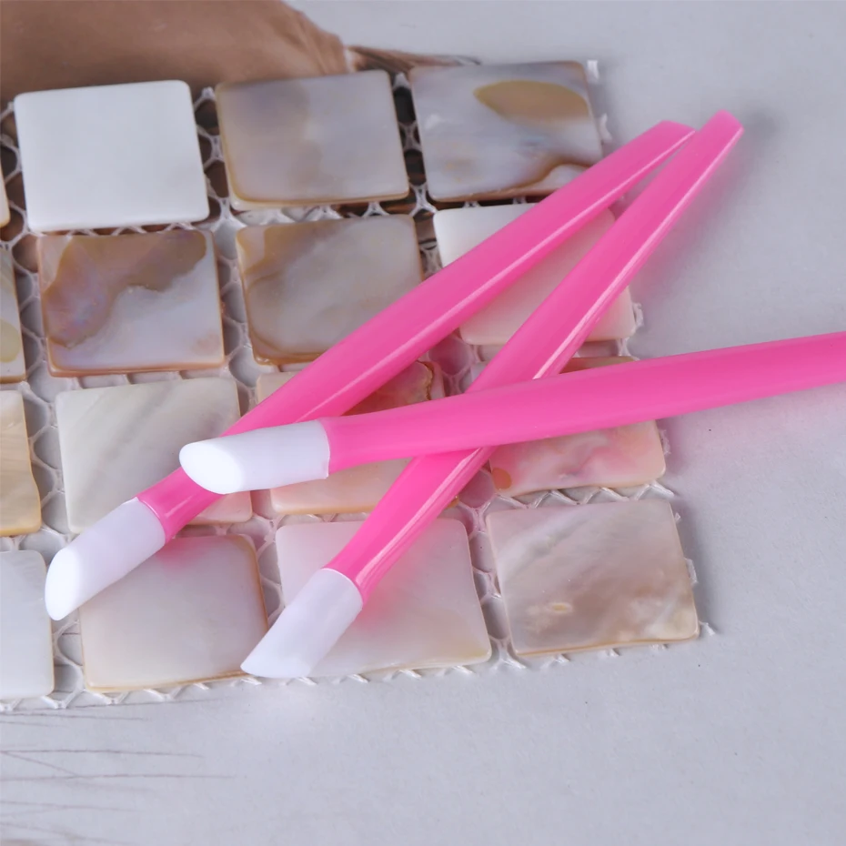 Новинка, 3 шт./партия, 9,8 см, мягкий инструмент для кутикулы ногтей, пластиковый резиновый розовый цвет, высокое качество, набор инструментов для ногтей, маникюрные аксессуары SANC370
