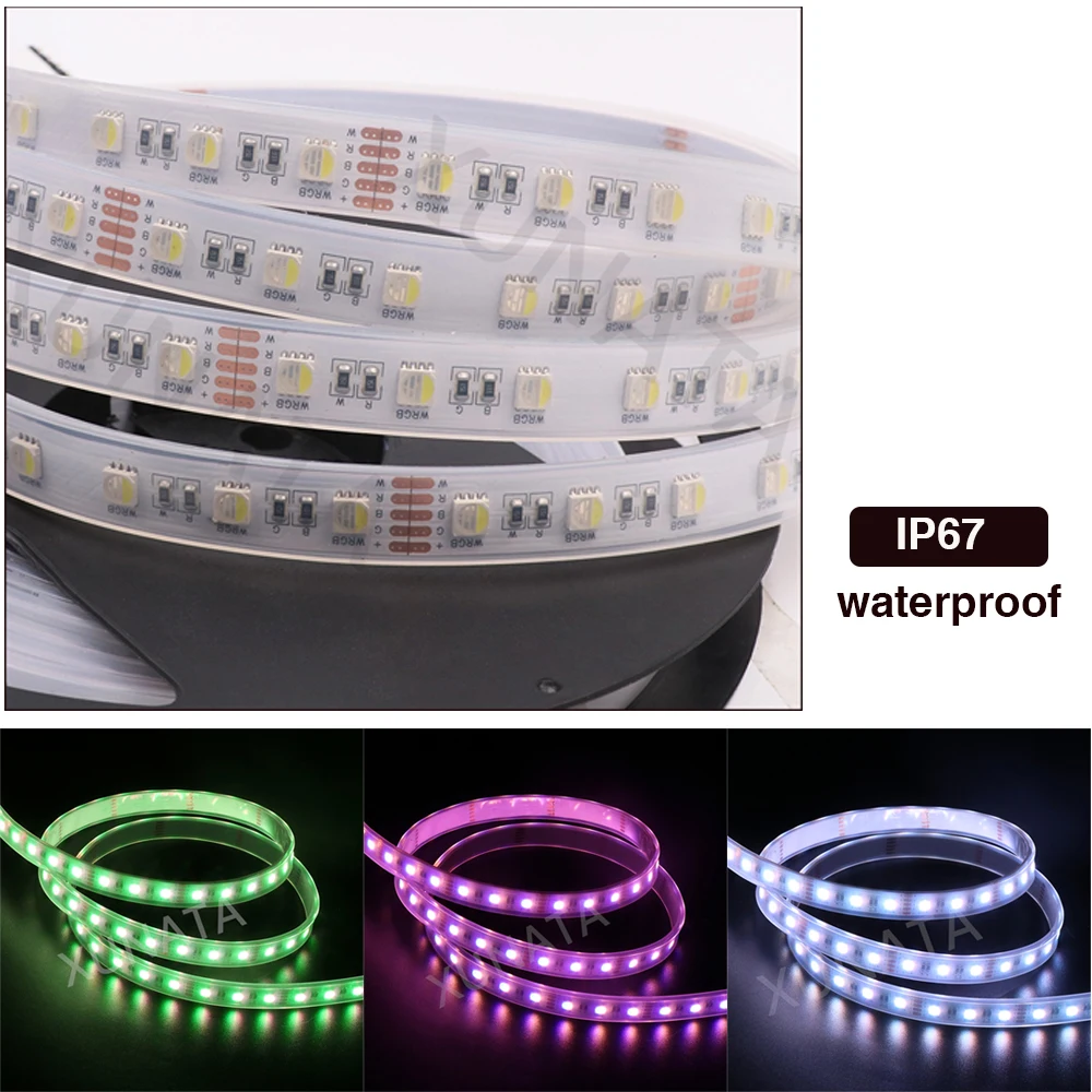 Светодиодная лента RGBW/RGBWW 12 В 24 постоянного тока 4 цвета в 1 60 светодиодов/м 5 м 5050