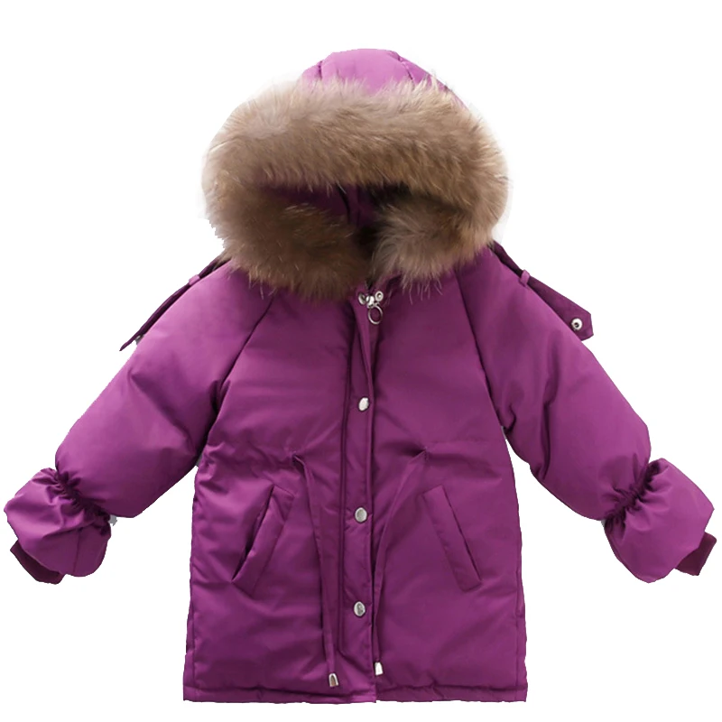  30 градусов Одежда для девочек зимняя куртка утепленное пальто детская бархатная