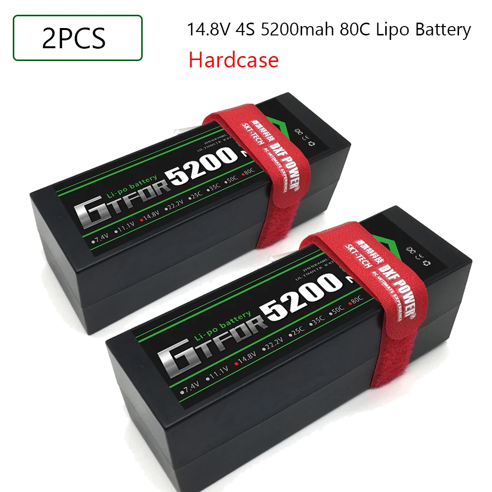 

GTFDR lipo аккумулятор 4S 14,8 v 5200mAh 80C Max160C hardcase для 1/8 1/10 автомобиля вертолета автомобиля лодки Серводвигатель F450 XO-1 Bixler Scx10