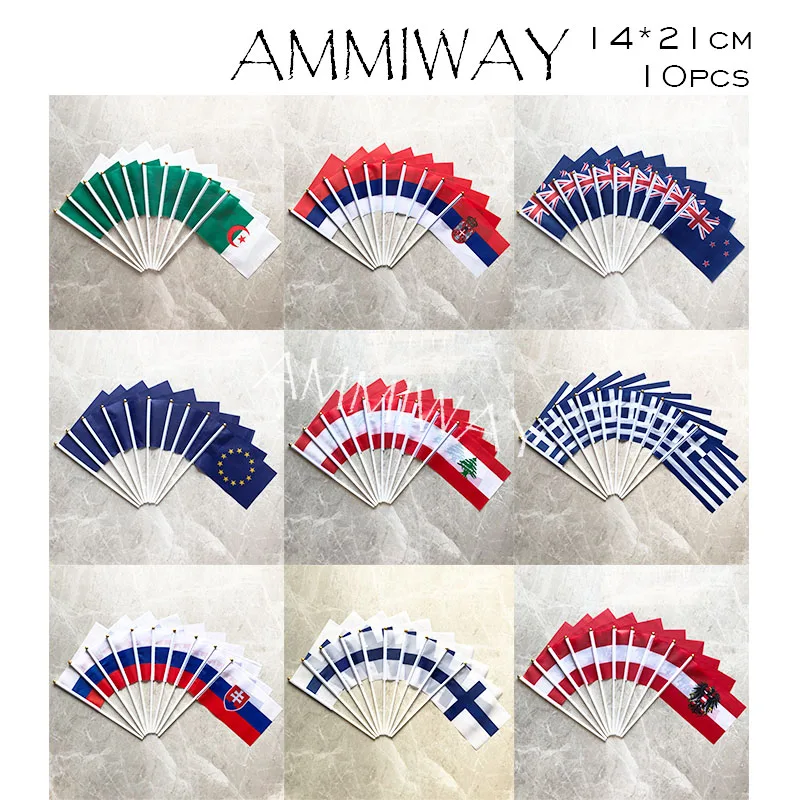 AMMIWAY 14x21 см 10 шт. украинский японский F1 гоночный кариертен Литва ручной флаг