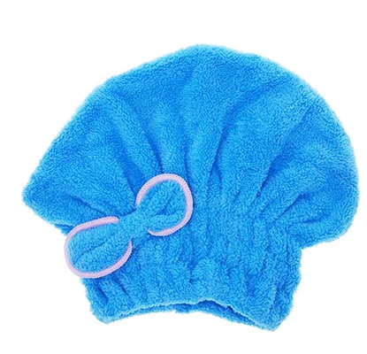 Blue 1 шт., милое бантиковое полотенце для ванной, полотенце для сушки, Дамское Впитывающее сухое полотенце, уплотненное Полотенце Для Ванной Душа для женщин - Цвет: Blue