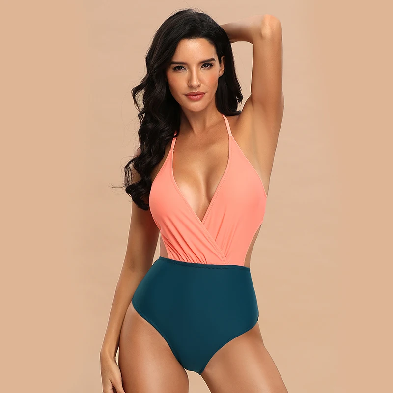 

Sexy One Piece Swimsuit 2020 Swimwear Women Backless Bodysuit Bathing Suit Swim Summer Beachwear Monokini Swimsuit XL