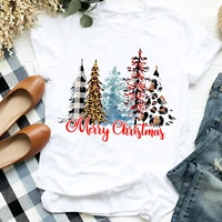 women lady leopard truck tree autumn winter merry christmas womens clothes shirt t tee for tshirt female top graphic t shirt