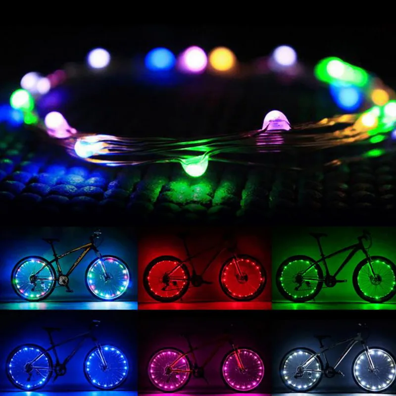 20LED 2M Bike String Light Waterproof Bicycle Cycling Rim Lights LED Wheel Night Strip Lamp | Лампы и освещение