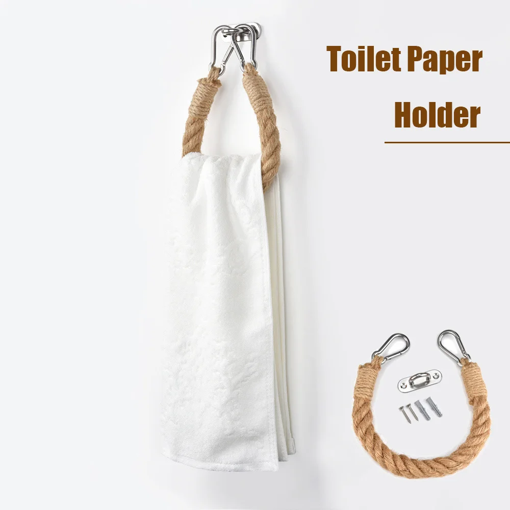 

1 комплект, винтажное Тканое полотенце, подвесная веревка, держатель для туалетной бумаги, украшение для дома, отеля, ванной комнаты