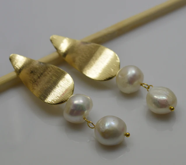 Серьги женские с натуральным пресноводным жемчугом 12 13 мм|Серьги-подвески| |