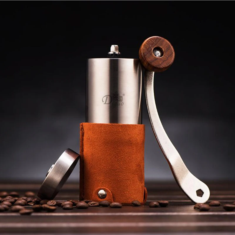 

Stainless Steel Manual Coffee Grinder With Store Bag Portable Hand Mill Coffeeware Coffee Beans Pepper Grain Mill Cafe