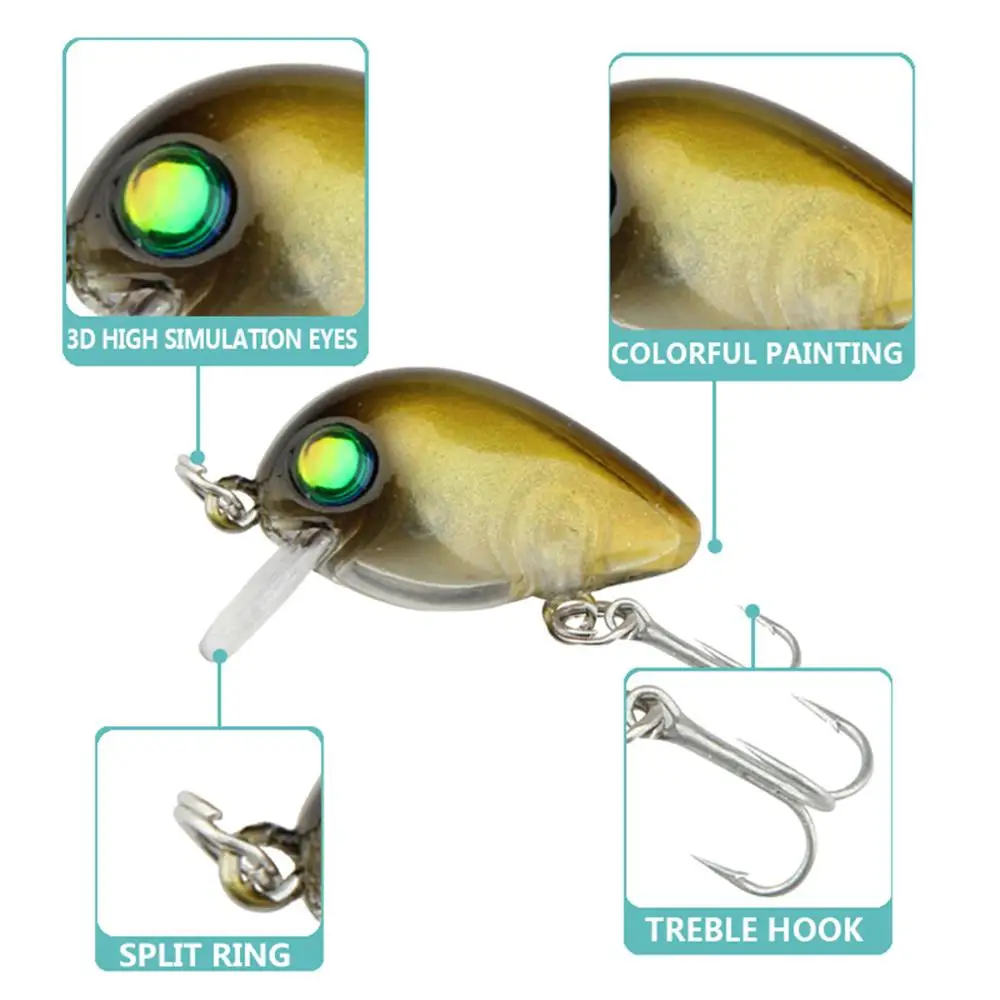 Мизес 3 см 2 г 11 цветов мини плавающая бионическая приманка маленькая жирная