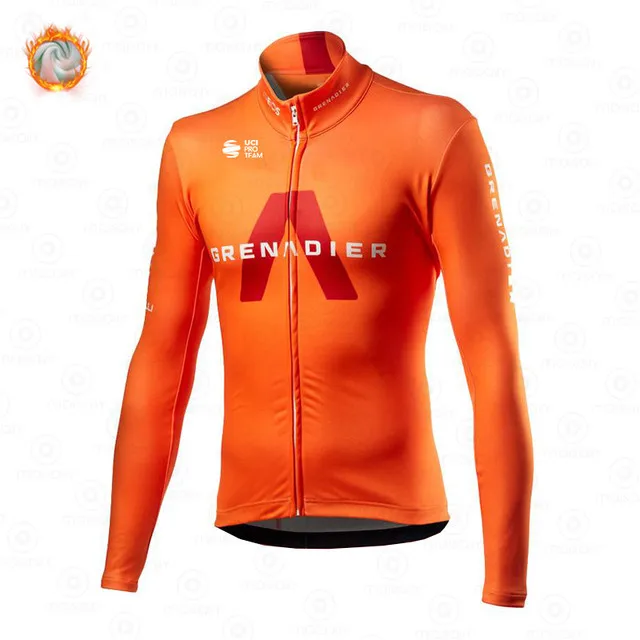 Зимняя Теплая Флисовая Куртка для велоспорта INEOS 2021 года Джерси с длинными