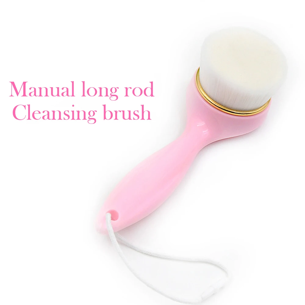Facial Care Mild Fiber Oval Brush Makeup Cleansing Washing Brushes Beauty Long Handle Face Deep Clean | Красота и здоровье
