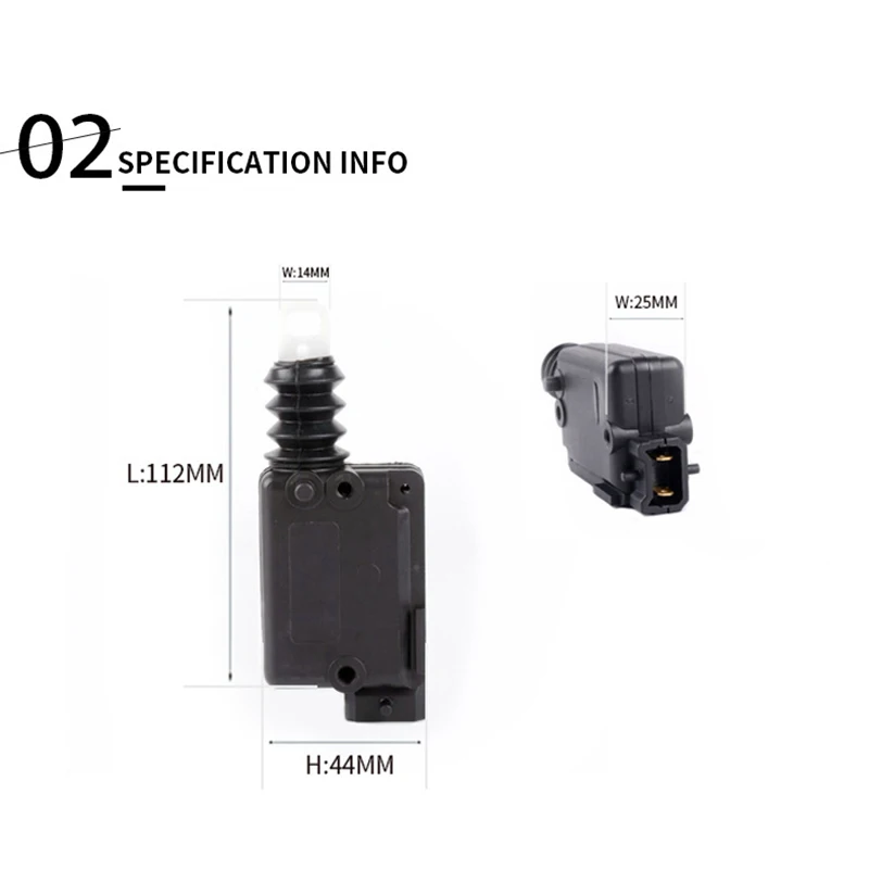 2 Pin Car Central Locking Actuator Door Lock Fit For Renault Megane Scenic Clio Accessories Size 100*45*38MM | Автомобили и