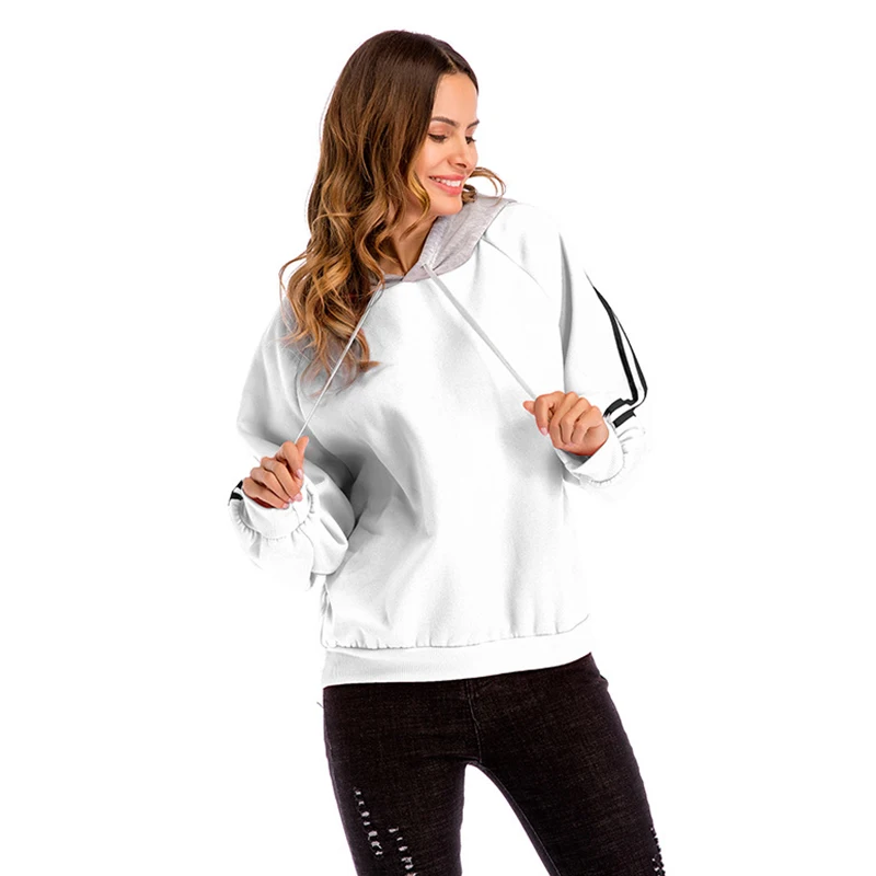 Женский свитшот с капюшоном Свободный пуловер длинным рукавом большие