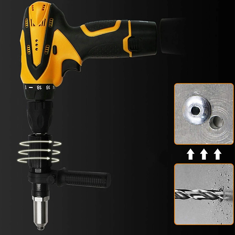 

Electric Rivet Nut Gun Machine Core Pull Accessories Cordless Riveting Gun Drill Adapter Riveter Insert Nut Tool Non-Slip Handle