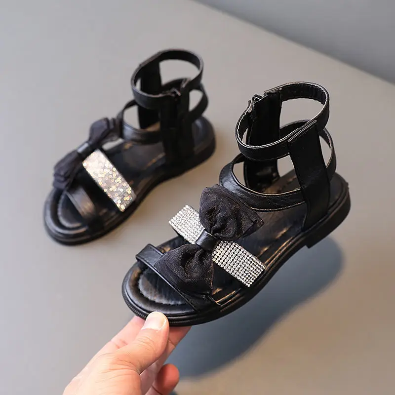 

JY Summer Children Girls Roman Shoes Flat casual Sandals Lace Bowknot 21-30 3colors P06