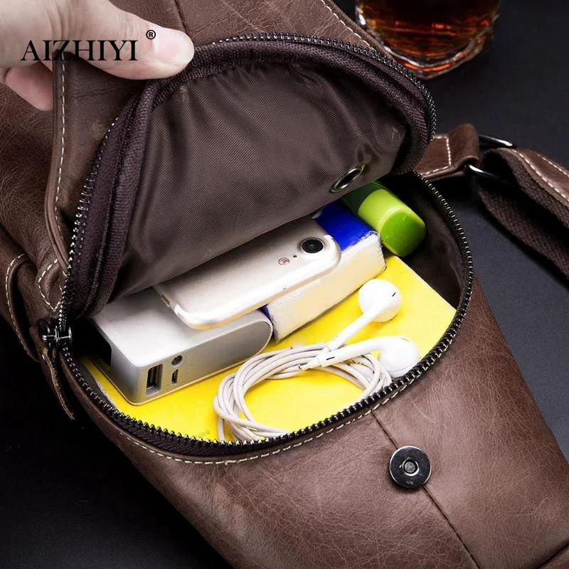 

Bullcaptain Genuine Leather Men Messenger Bag Casual Crossbody Bag Fashion Men'S Handbag Men Chest Bag Male Shoulder Bag