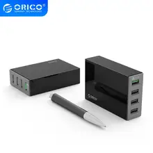 ORICO QC2.0 Fast Charger 4 Ports USB Charger Desktop 34W 5V 2.4A Cell Phone Tablet Charging Station For iPhone Samsung Xiaomi