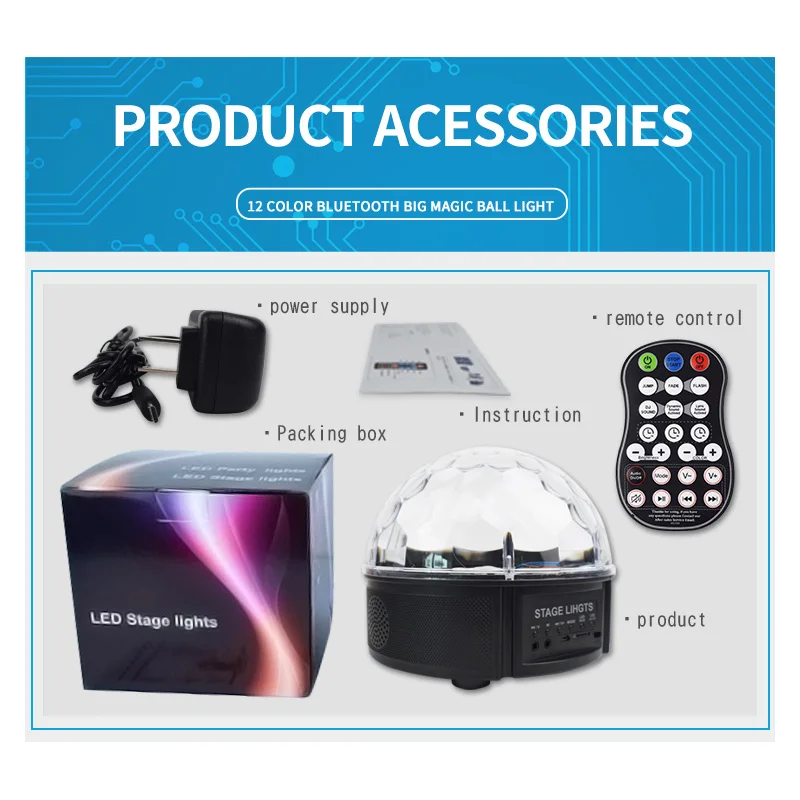 AOSONG Новый 12 цветов Bluetooth музыкальный светильник USB сценическое освещение