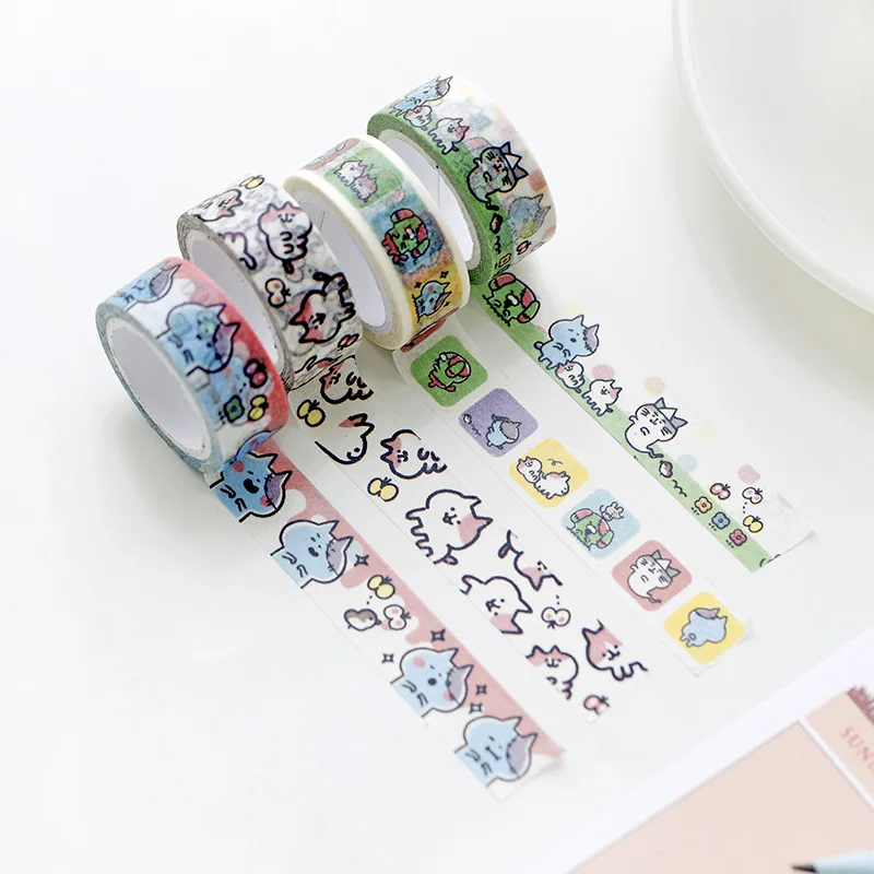 Маскирующая лента японский милый скотч с принтом &quotКошка&quot наклейки креативный