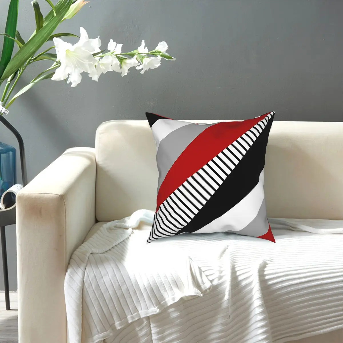 

Diagonal Triangles Nordic Art Style Throw Pillow Cover Throw Pillow Custom Pillowcover Home Decor