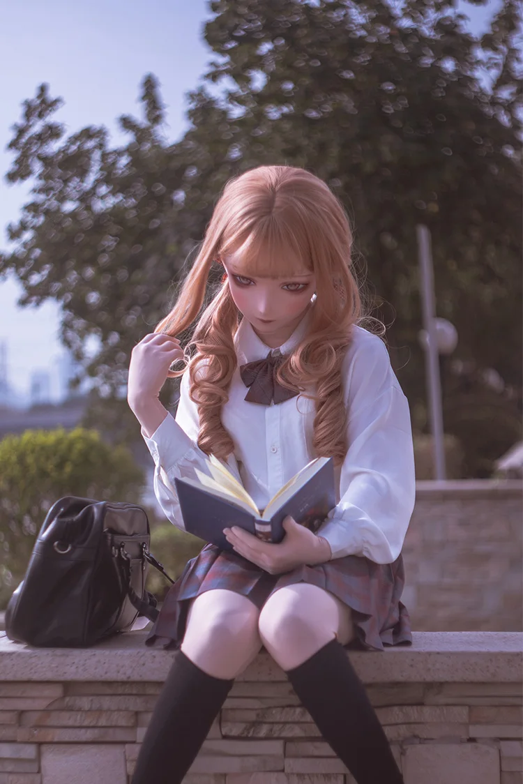 

(LiLi Mask-132) Sweet Girl BJD Resin Head Mask Custom Cosplay Japan Anime Silicone Kigurumi Mask Cross Dressing Lolita Doll